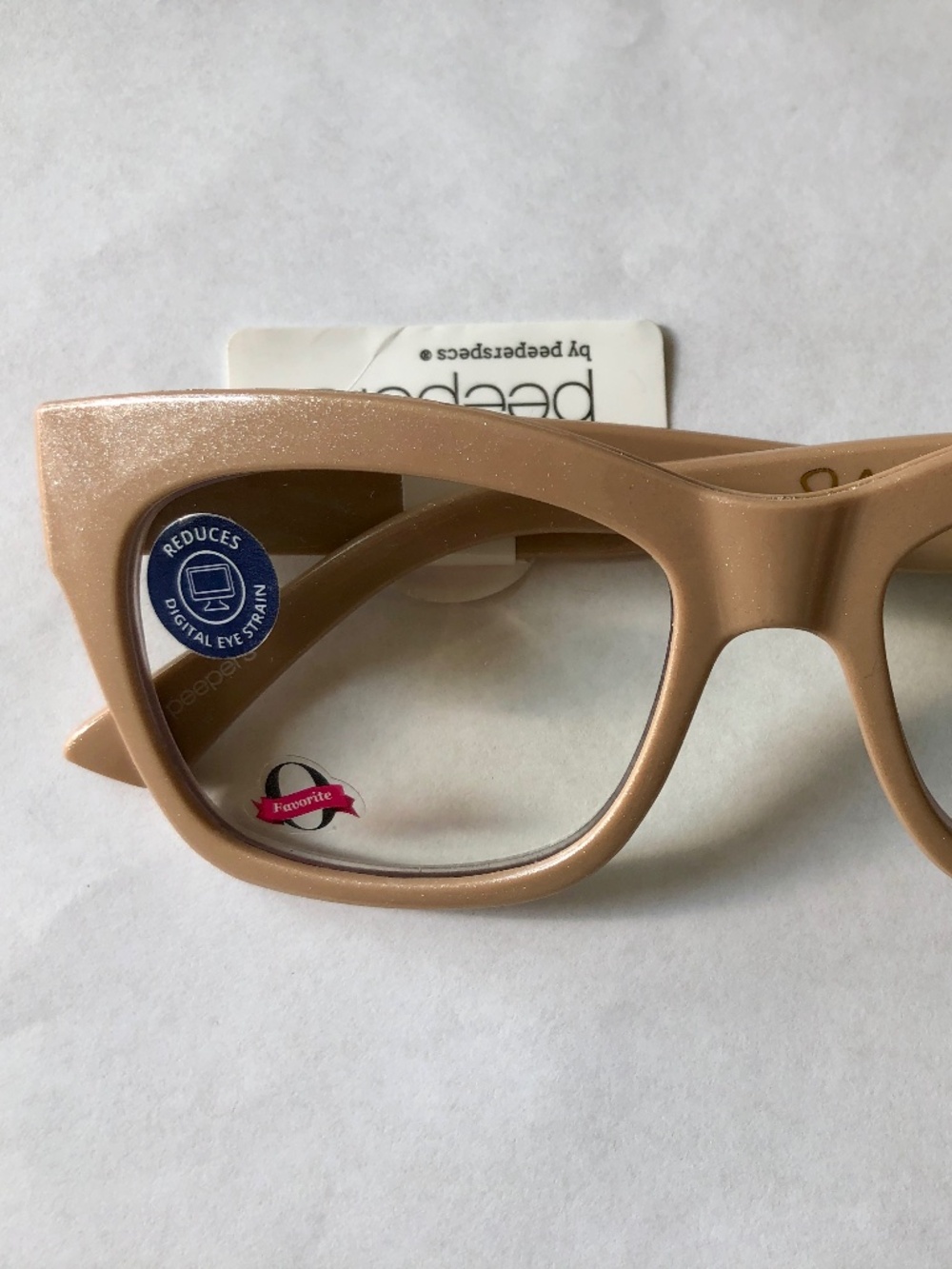 NEW Peepers Taupe‎ Shine On Oprah Favorite Blue Light Filter Readers +1.00